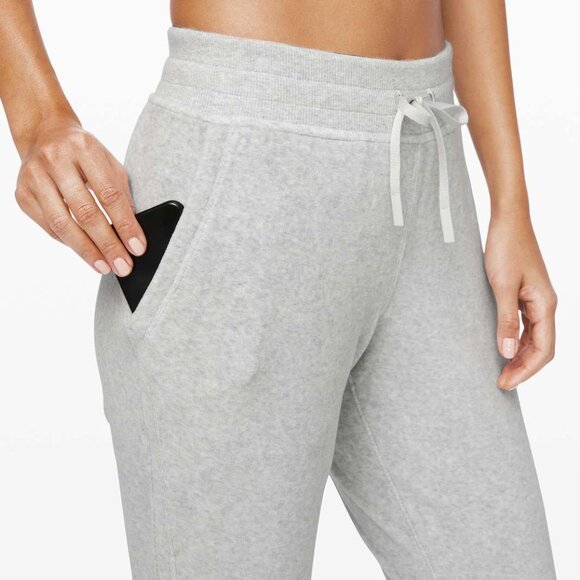 lululemon Warm Down Velour Jogger • Size 4 • Heathered Light Grey - Picture 6 of 8